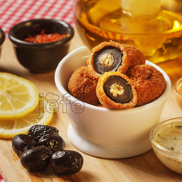 Cheese-Stuffed Fried Black Olives